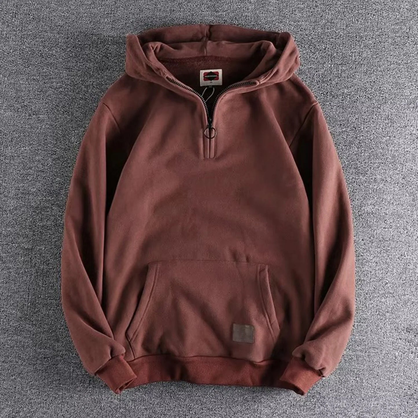 Half Zip Hoodie Vintage Heavyweight Pullover