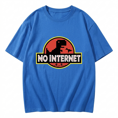 No Internet Little Dinosaur Oversize T-Shirts