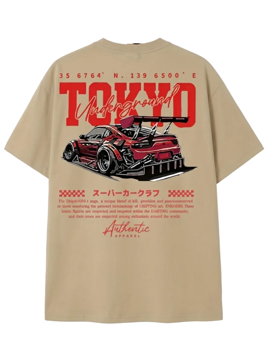 Tokyo Racing Car Graphic Loose T Shirt
