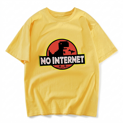 No Internet Little Dinosaur Oversize T-Shirts
