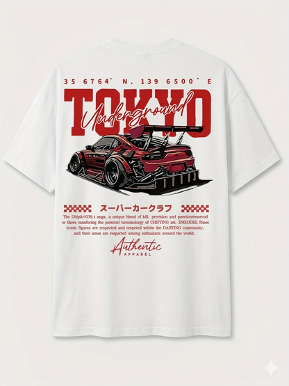 Tokyo Racing Car Graphic Loose T Shirt