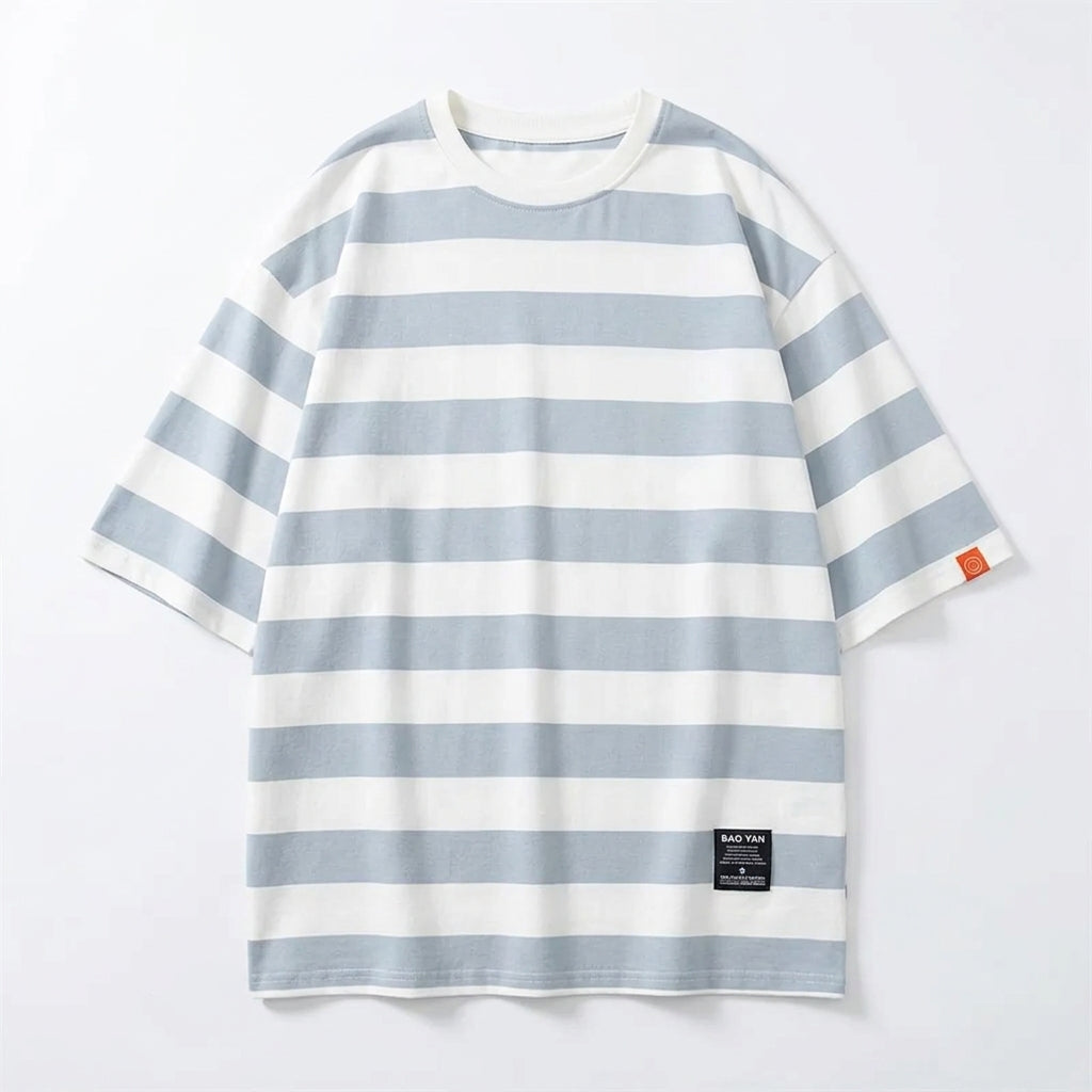 Striped Men's Casual Oversized T Shirts