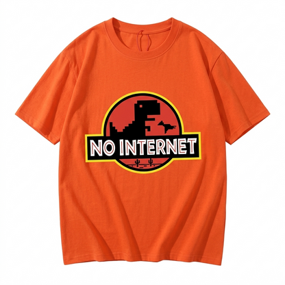 No Internet Little Dinosaur Oversize T-Shirts