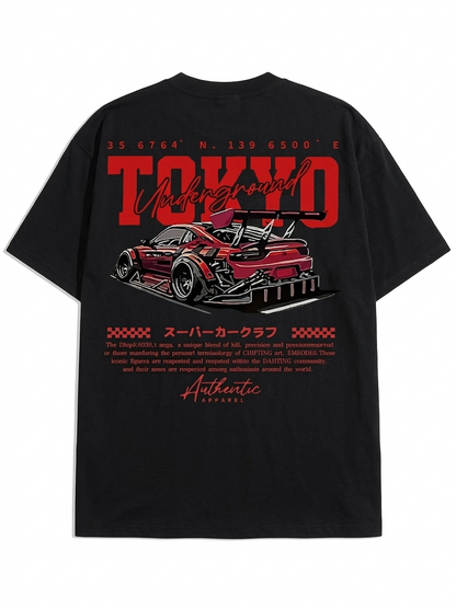 Tokyo Racing Car Graphic Loose T Shirt
