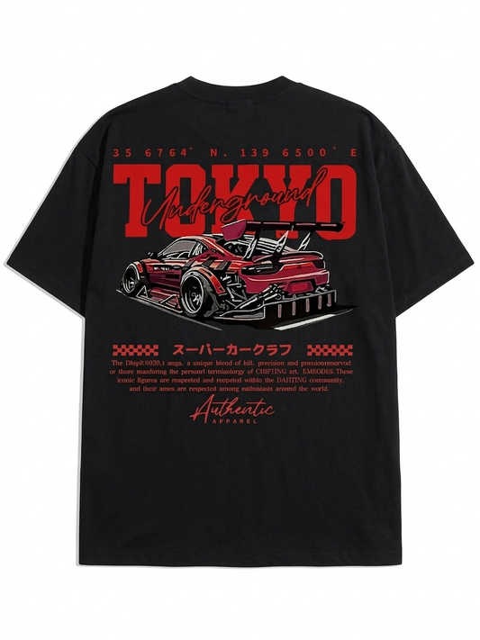 Tokyo Racing Car Graphic Loose T Shirt