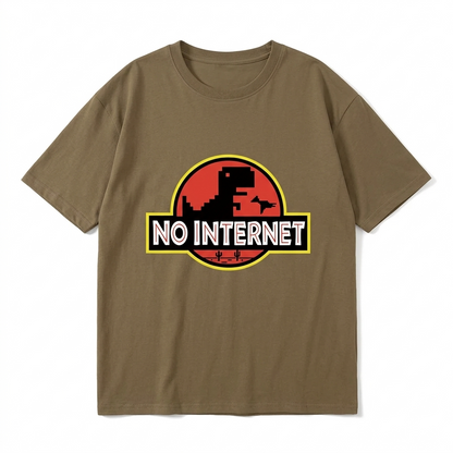 No Internet Little Dinosaur Oversize T-Shirts