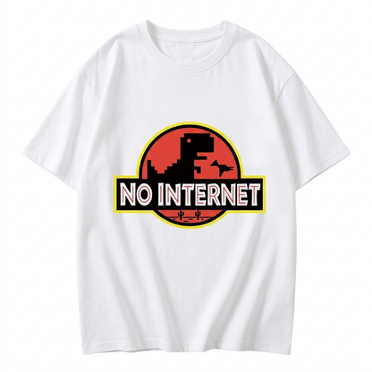 No Internet Little Dinosaur Oversize T-Shirts