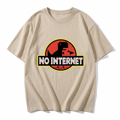 No Internet Little Dinosaur Oversize T-Shirts