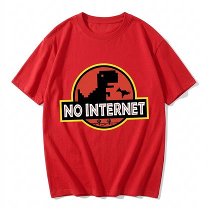 No Internet Little Dinosaur Oversize T-Shirts