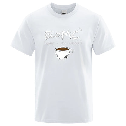 Energy=Milk+Coffee Printing Cotton Tshirt