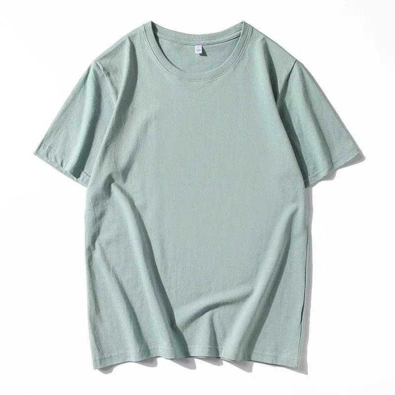 Men's Solid Color Round Neck Cotton T-shirt