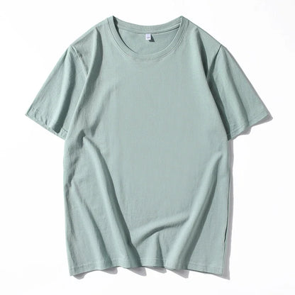 Men's Solid Color Round Neck Cotton T-shirt
