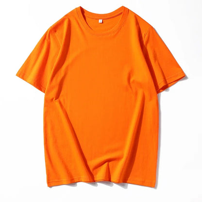 Men's Solid Color Round Neck Cotton T-shirt