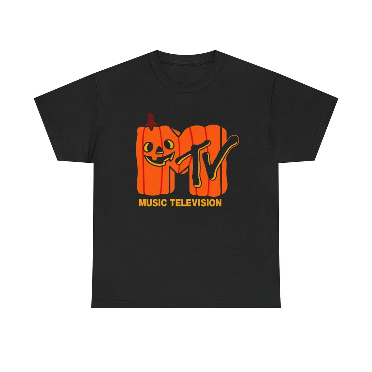 MTV Pumpkin Halloween Logo Graphic Cotton T-Shirt