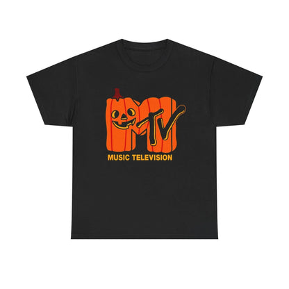 MTV Pumpkin Halloween Logo Graphic Cotton T-Shirt