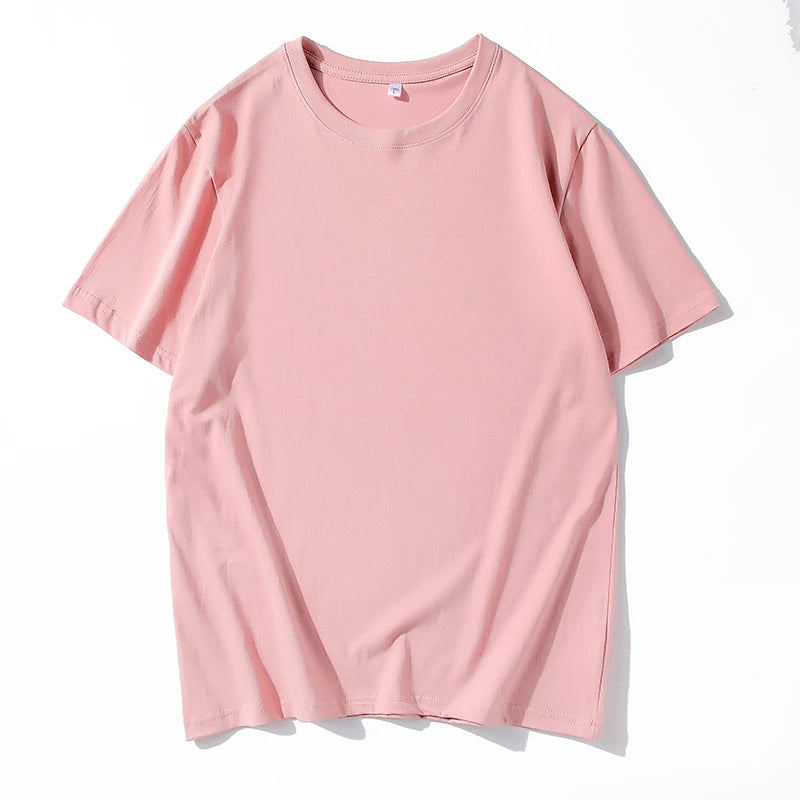 Men's Solid Color Round Neck Cotton T-shirt