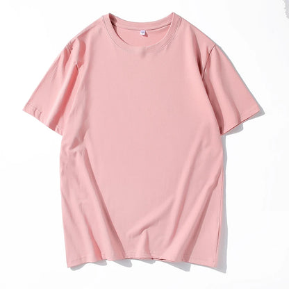 Men's Solid Color Round Neck Cotton T-shirt