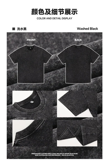 Casual Cotton Round Neck Vintage Style Loose Fit T-Shirt