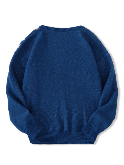 New Popular Spider Web Jacquard Pattern Pullover Sweater