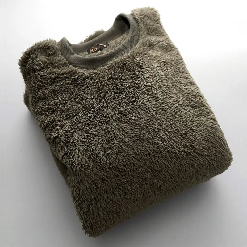 Plain Soft Plush Thermal Double-sided Coral Velvet Sweatshirts