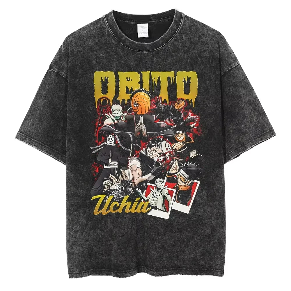 Japanese Anime Naruto Print Cotton T-Shirt