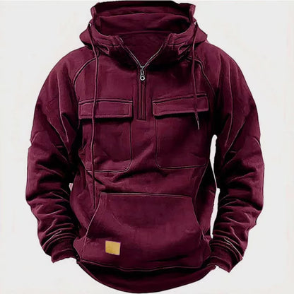 Multi Pocket Patch Casual Hoodie Pullover