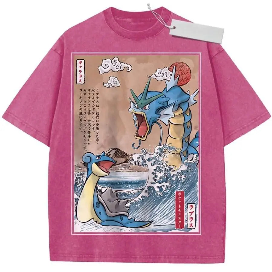 Pokemon Gengar Graphic T Shirt Oversized Vintage Washed Anime