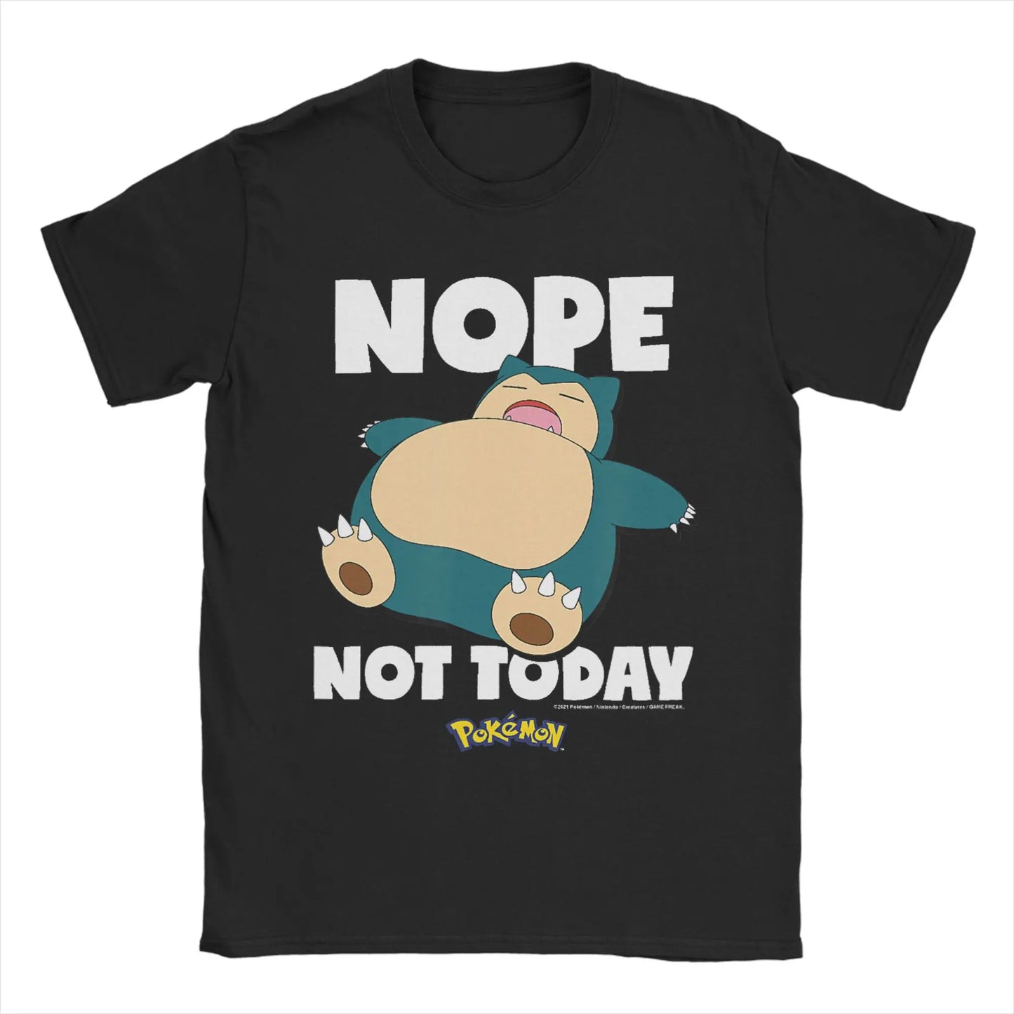 Pokémon Anime Nope Not Today Snorlax Printed T-shirt