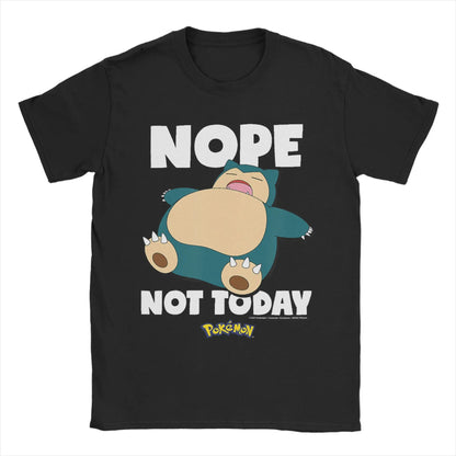 Pokémon Anime Nope Not Today Snorlax Printed T-shirt