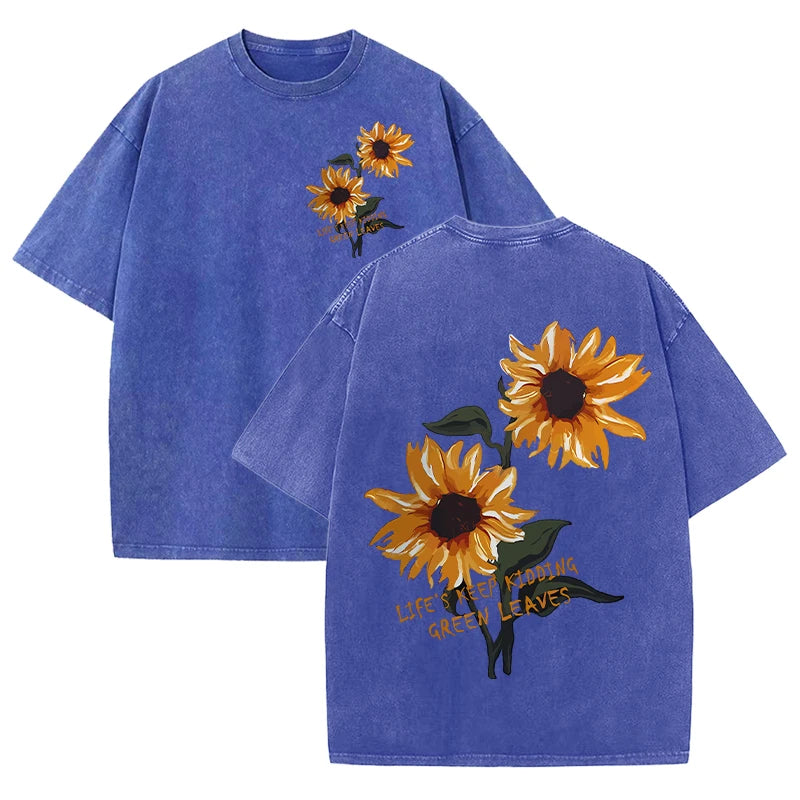 Lift Is Good Beautiful Sunflower Print T Shirts