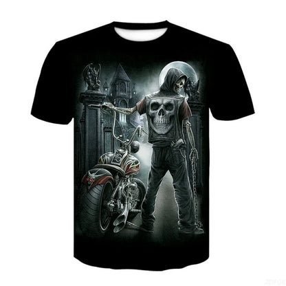 Halloween Horror Skull Print Casual T-shirt