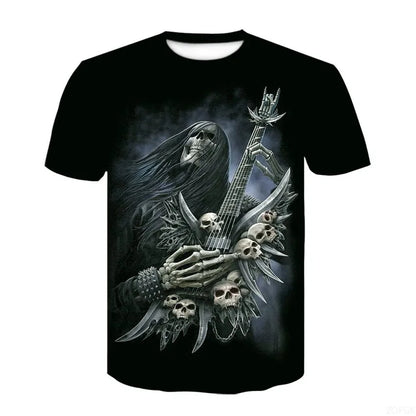 Halloween Horror Skull Print Casual T-shirt