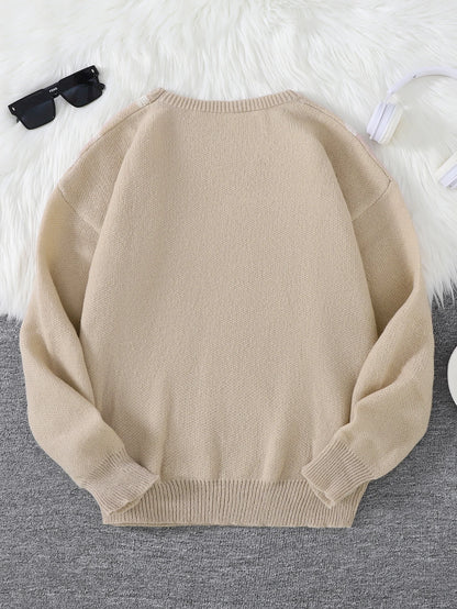 New Popular Spider Web Jacquard Pattern Pullover Sweater