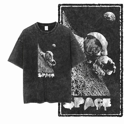 ASTRONAUT SPACE THEMES Printed Cotton Big Size T Shirt