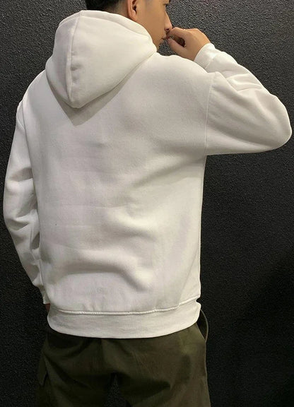 Fleeced Solid Simple Color Hoodies