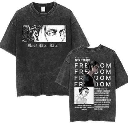 Mikasa Ackerman Eren Jaeger Wings of Freedom Cotton T-shirts