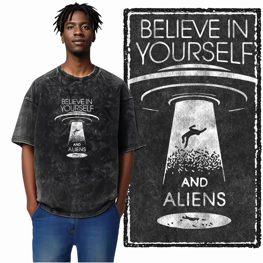 ASTRONAUT SPACE THEMES Printed Cotton Big Size T Shirt