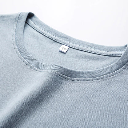 Men's Solid Color Round Neck Cotton T-shirt