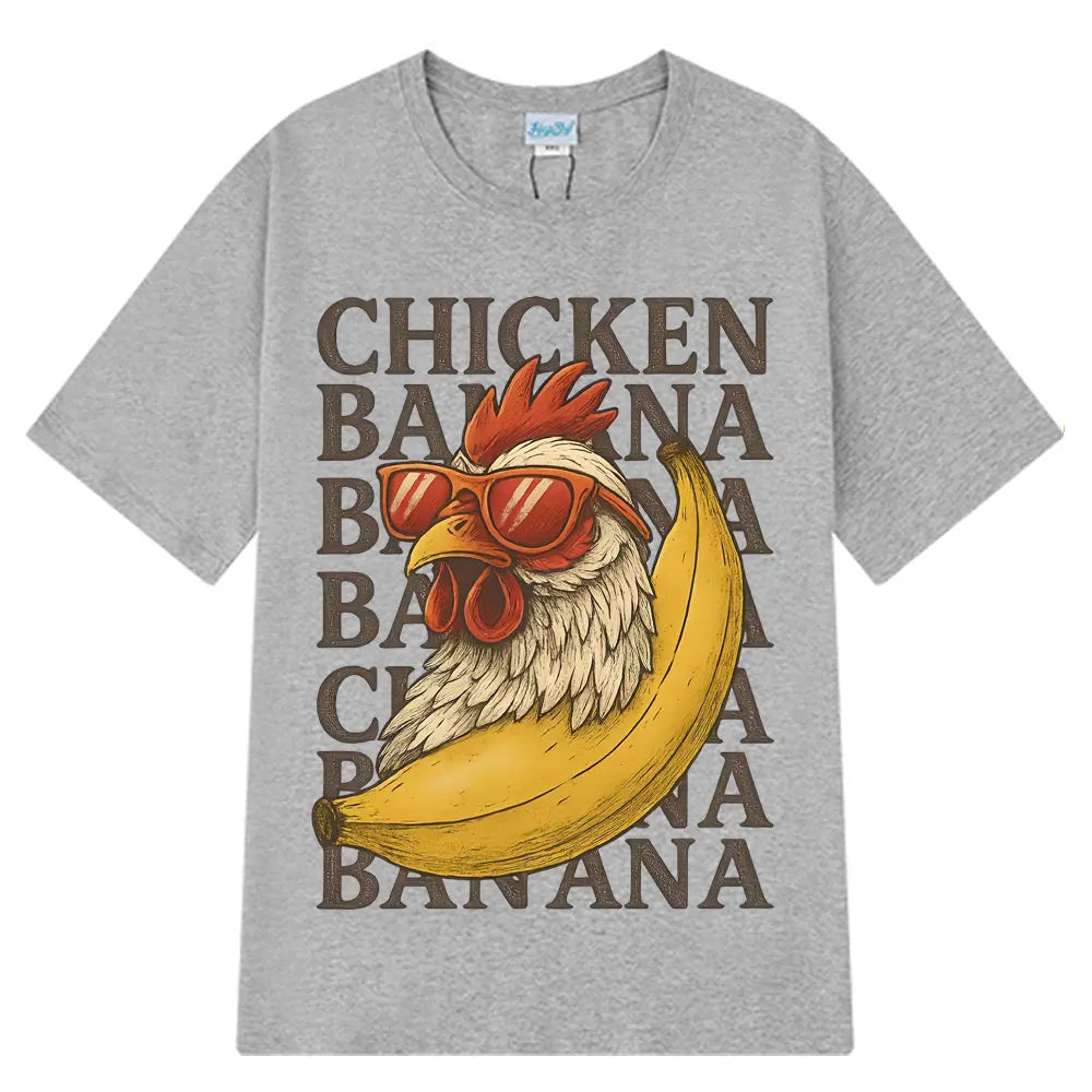 Chicken Banana Funny Meme Oversized T-shirts