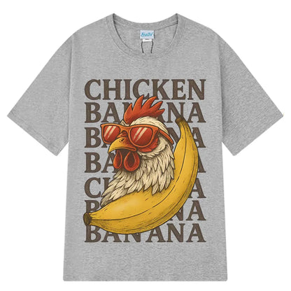Chicken Banana Funny Meme Oversized T-shirts