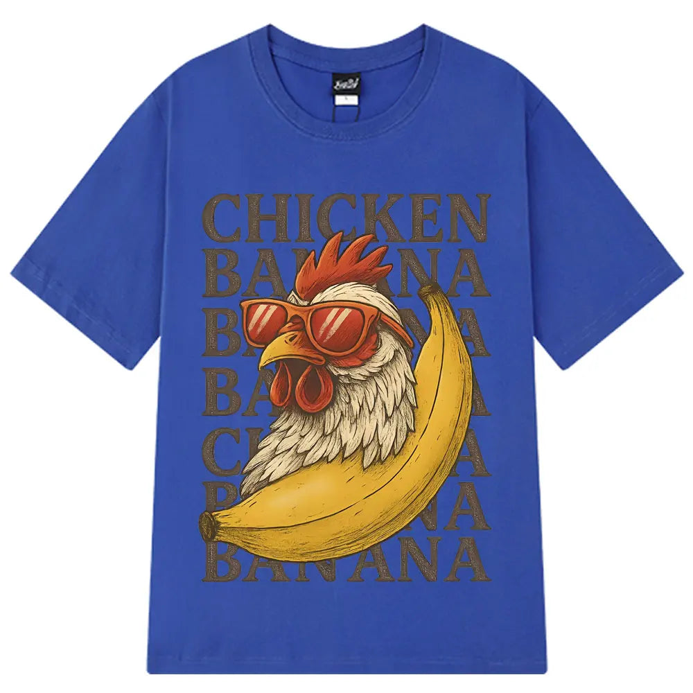 Chicken Banana Funny Meme Oversized T-shirts