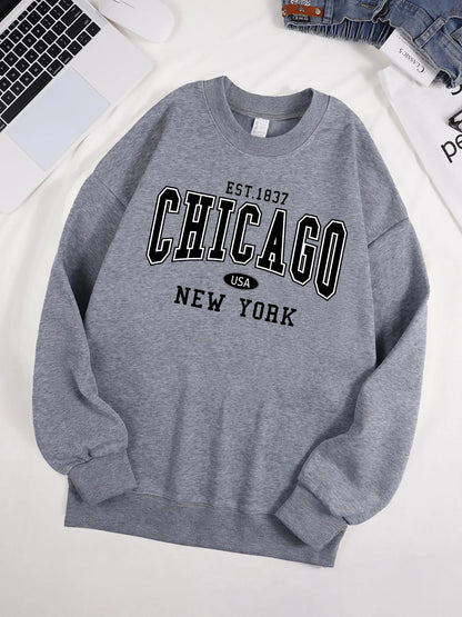 Chicago New York Sweatshirt Harajuku Fleece Pullover