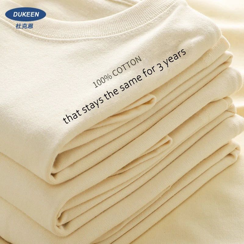Dukeen 280g Oversized Heavyweight Cotton Solid Color T Shirt