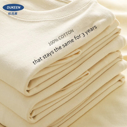 Dukeen 280g Oversized Heavyweight Cotton Solid Color T Shirt