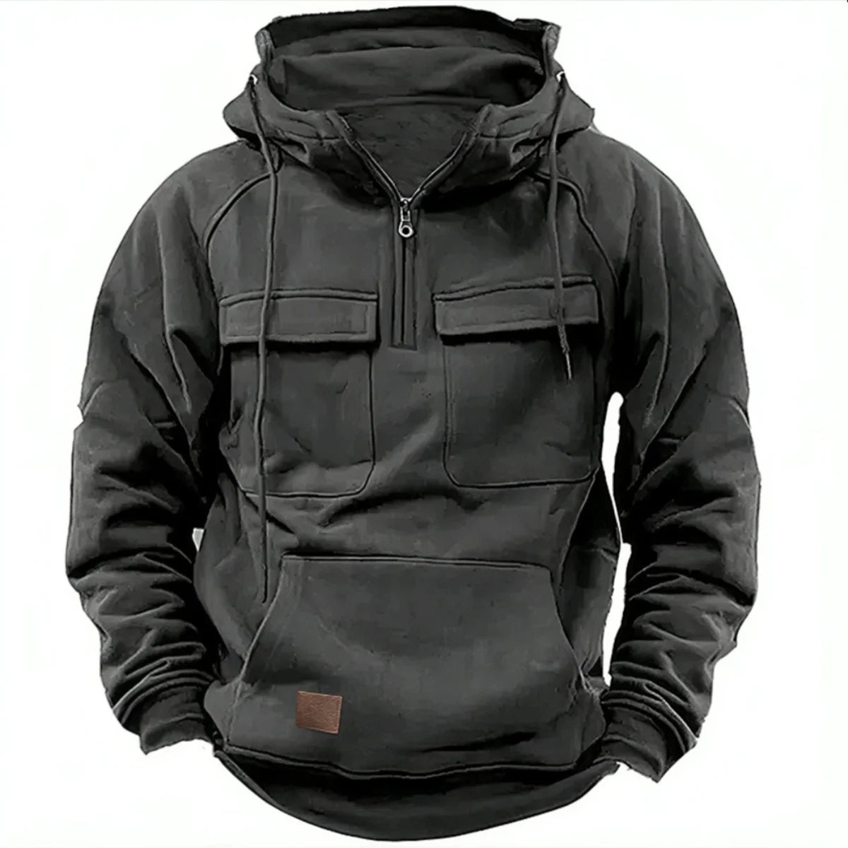 Multi Pocket Patch Casual Hoodie Pullover