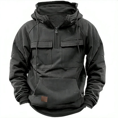 Multi Pocket Patch Casual Hoodie Pullover