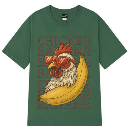 Chicken Banana Funny Meme Oversized T-shirts