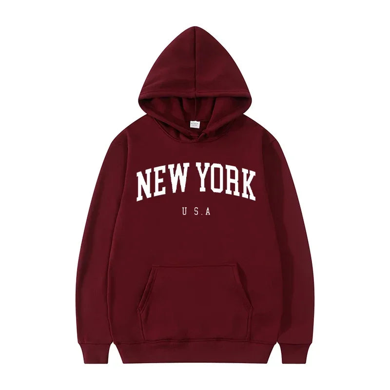 New York U.S.A City Loose Casual Hoodies (UNISEX)