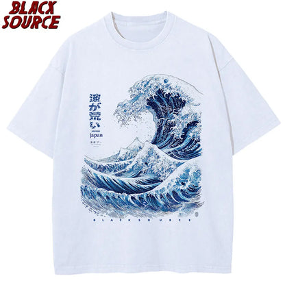 T420 Japanese Waves Hokusai Poster T Shirt