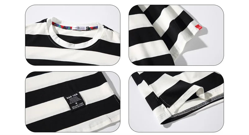 Striped Men's Casual Oversized T Shirts